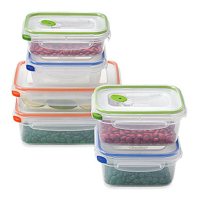 Sterilite Ultra Seal Plastic 4 Container Food Storage Set