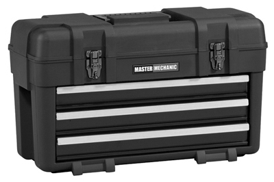 Master Mechanic Plastic Tool Box / Chest, 3-Drawers, Portable