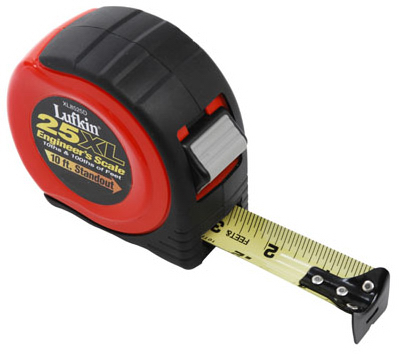 Open-Reel Tape Measure, High-Viz Orange, Fiberglass, 1/2 in. x 200 ft.