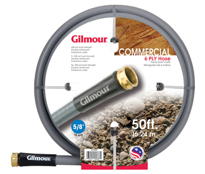 Gilmore 29 Series Commercial Hose, 6-Ply Grey Rubber & Vinyl, 5/8-In. x  50-Ft.