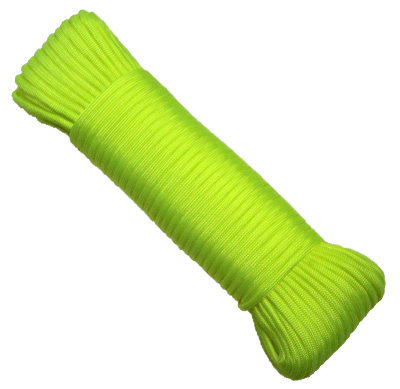 Paracord Rope, Yellow Nylon, 5/32-In. x 50-Ft.
