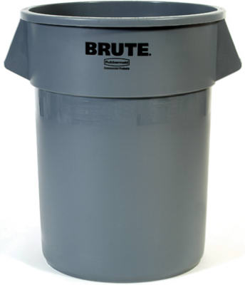 Rubbermaid FG265500GRAY BRUTE 55 Gallon Gray Round Trash Can