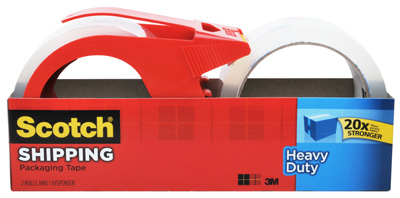 Scotch® Heavy Duty Shipping Packaging Tape 3850, 1.88 in x 54.6 yd (48 mm x  50 m)