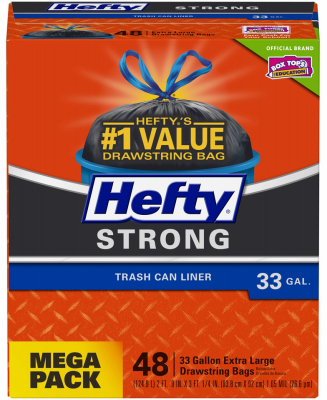 Hefty Trash Drawstring Bags, Extra Large, 39 Gallon, Mega Pack - 40 bags