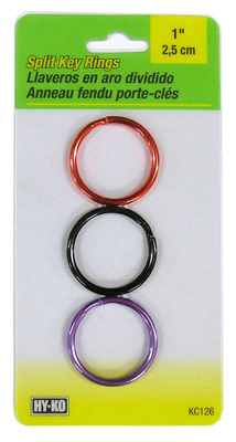 Hy-Ko Key Ring C-Clip, 2.5, Assorted Colors