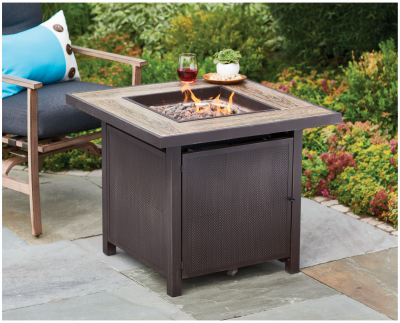 Gas Fire Pit Table Faux Wood Top 30, Real Flame Alderwood Fire Pit
