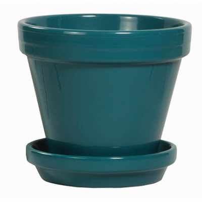 Ceramic Planter With Attached Saucer - Best Image Home