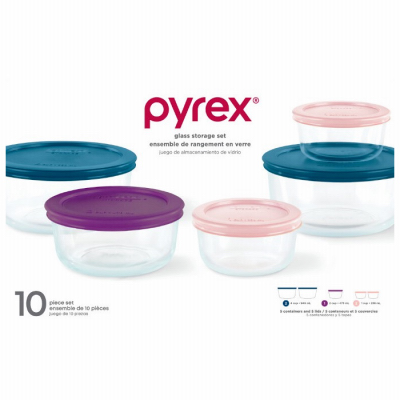 Pyrex Simply Store Glass Food Storage Containers, 30-Piece Set