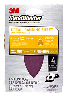 3M 9672SB-ES 120 Grit SandBlaster Sandpaper For Mouse Sander