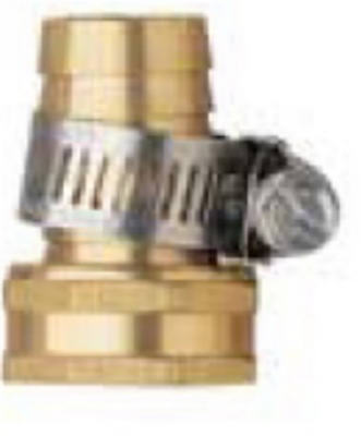 Hose Mender with Stainless-Steel Clamp Brass 5/8" Female