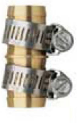 Hose Mender with Stainless-Steel Clamp Brass 5/8" Barb