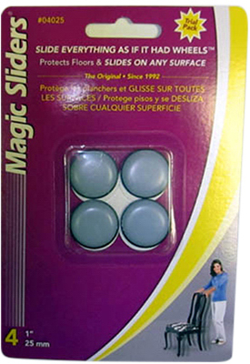 Surface Protectors, Furniture Sliding Discs, Adhesive, 1-In. Round, 4-Pk.