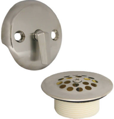 Bathtub Drain Shoe Strainer, Chrome, 1.5-In.