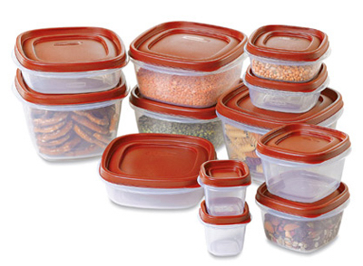 Rubbermaid Plastic Easy Find Lids Containers Value Pack, Two 1.25cup & One  2 Cup