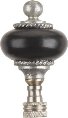 2-5/8 Inch Brushed Nickel/Black Esquire Lamp Finial