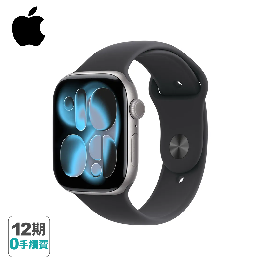 (預約訂單)【Apple】Apple Watch Series 11 GPS + LTE/ 46mm 太空灰色鋁金屬錶殼/ 黑色運動錶帶