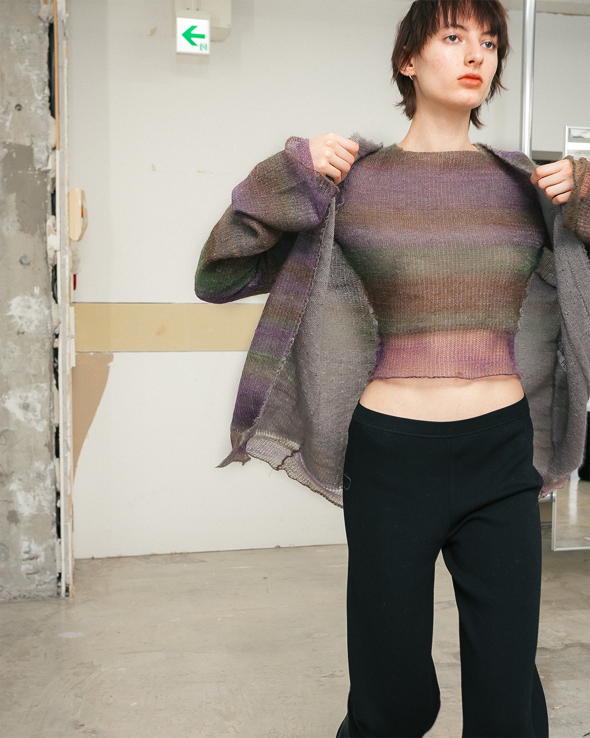 PERVERZE Double Mohair Cropped Tops 23ssニット/セーター - ニット/セーター