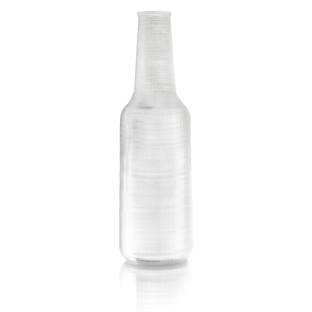A transparent bottle 3D printed with TPU F98A