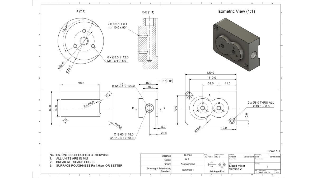 Preparing a Technical Drawing for CNC Machining
