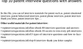 Top 10 questions about patents