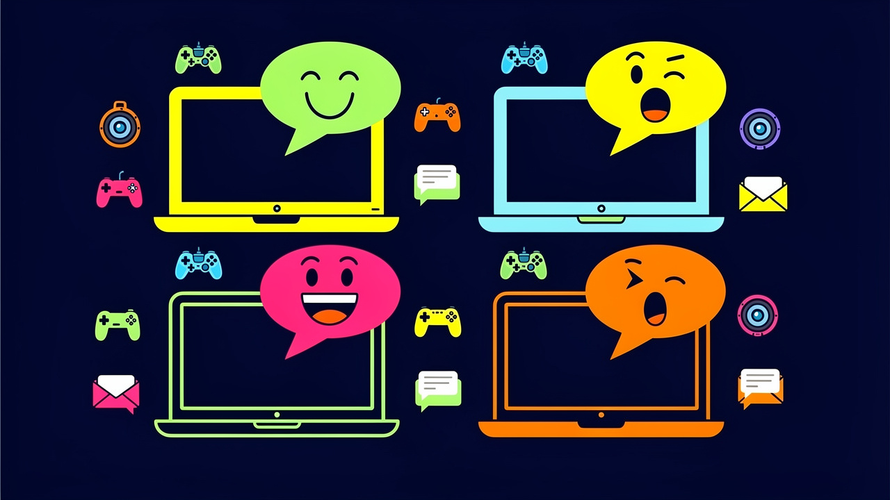 Iconographic grid showing slang use across multiple digital platforms