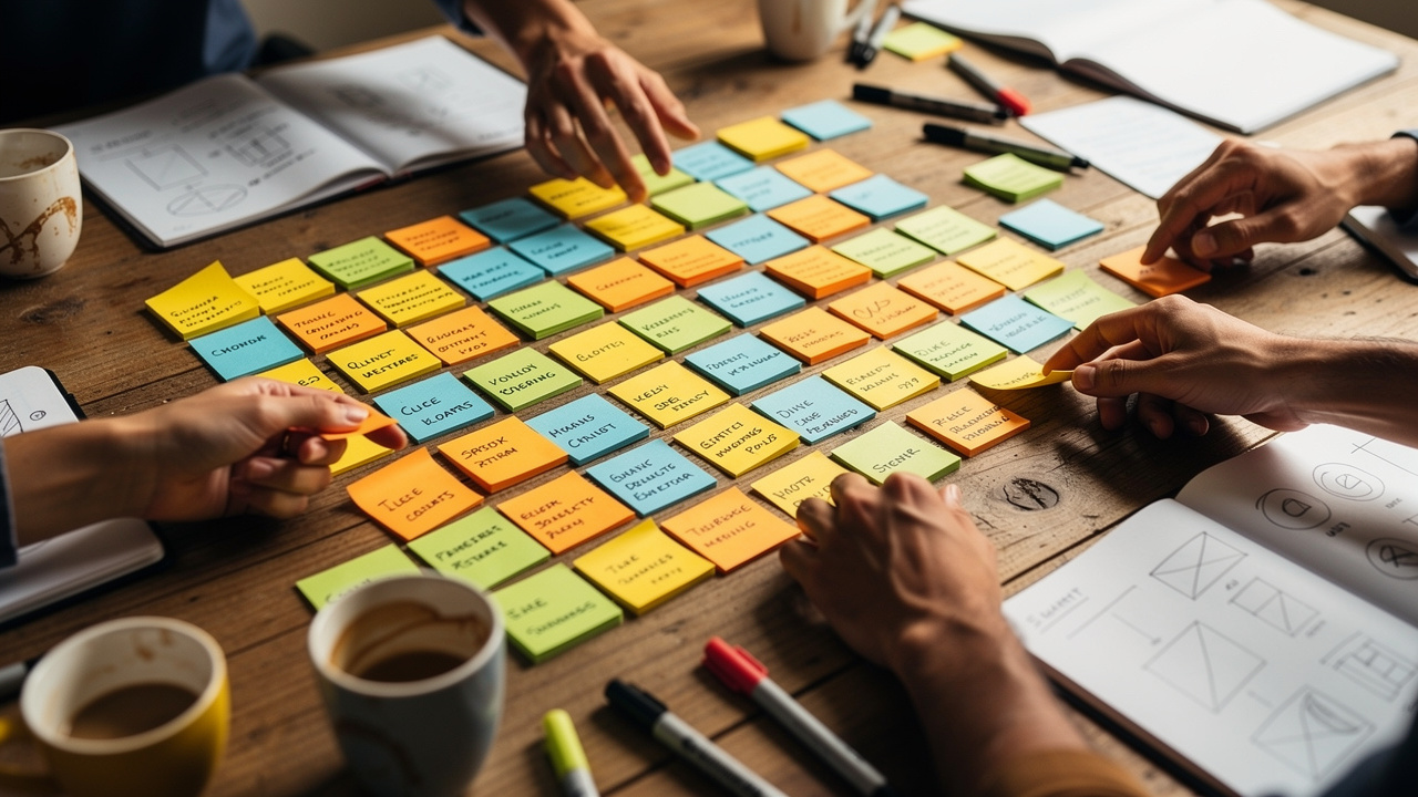 Affinity mapping session during the Discover and Define phases