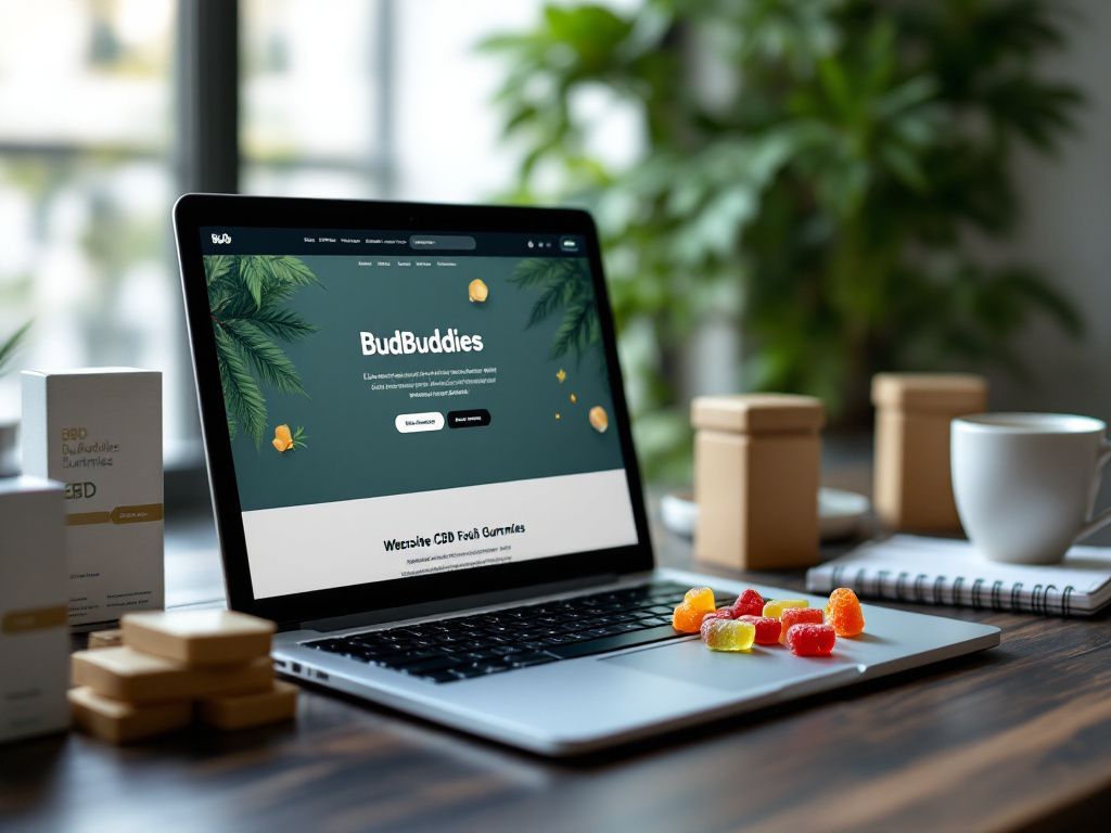 BudBuddies website on laptop screen