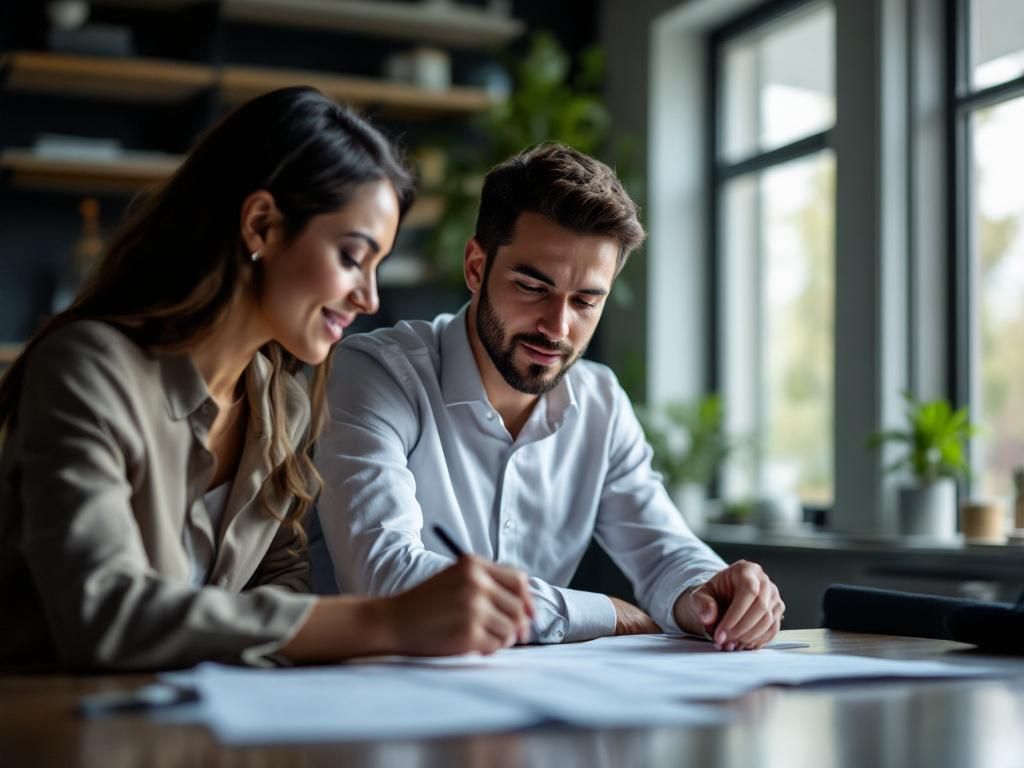 Business professionals making decisions'