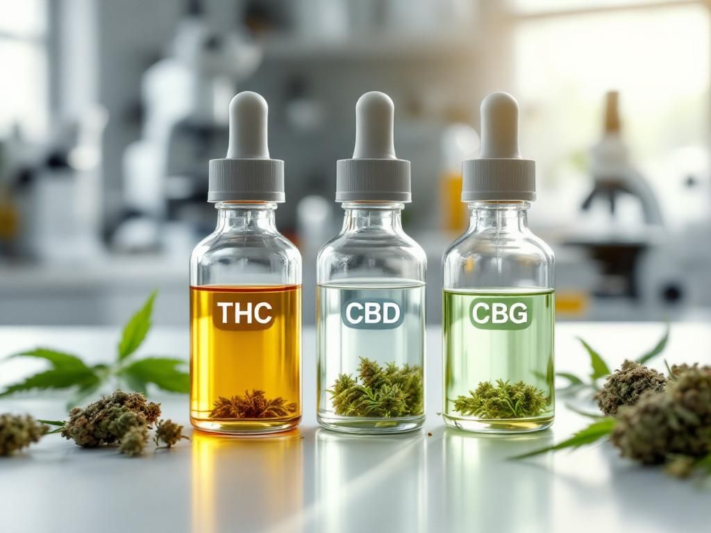 Different cannabinoids THC CBD CBG comparison