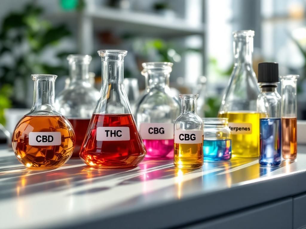 Different cannabis compounds in laboratory setting