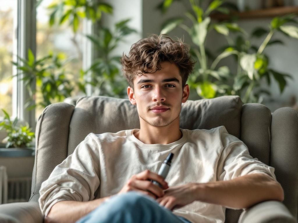 Person using cannabis for mood and anxiety