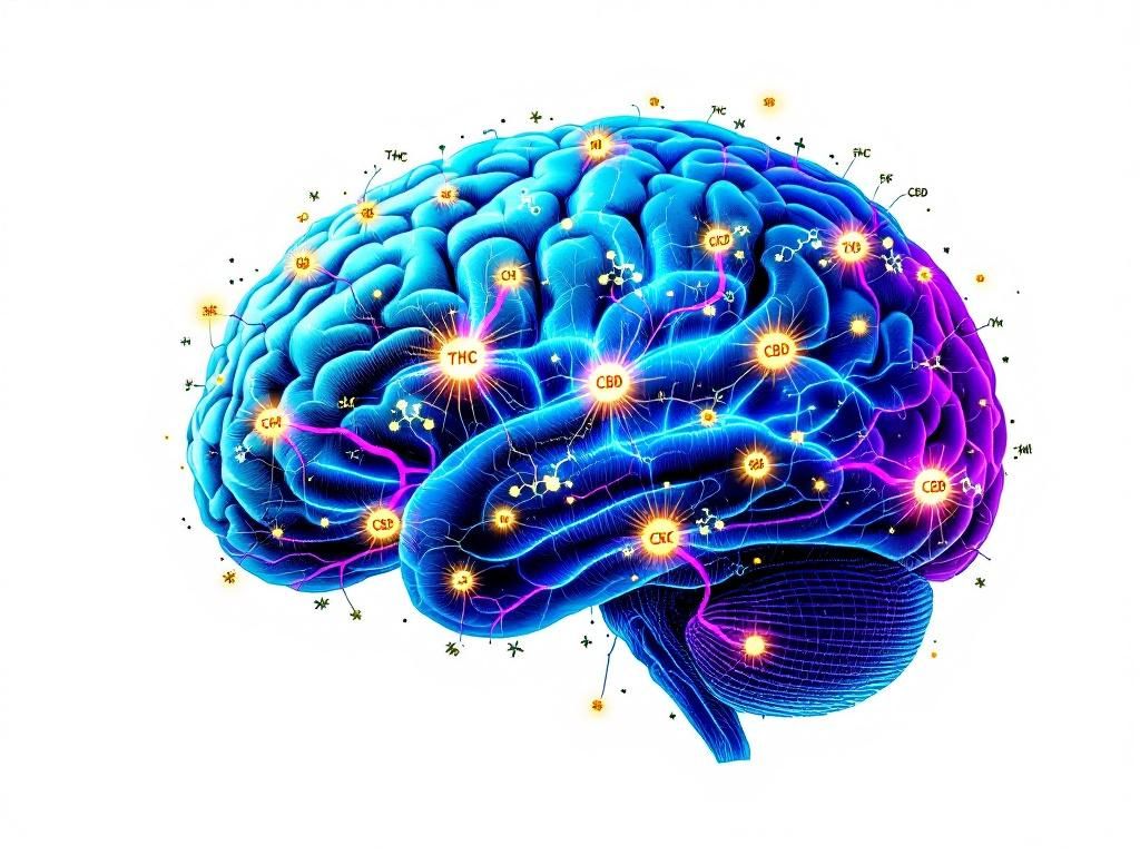 Cannabis compounds interacting with brain receptors