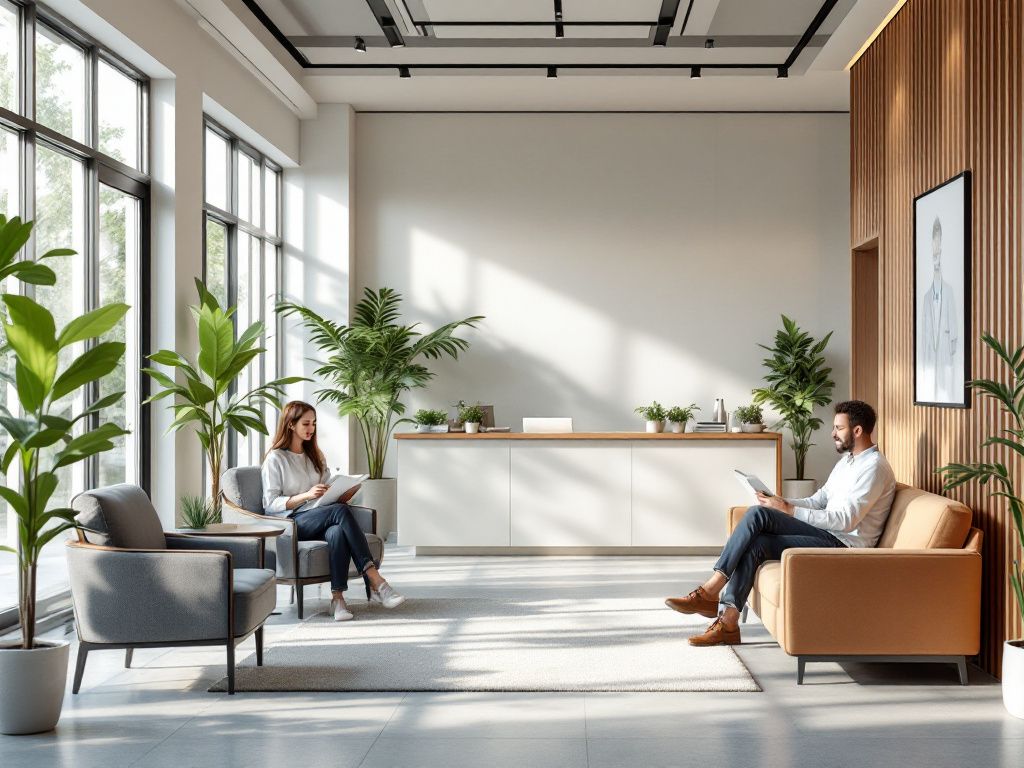 Modern medical cannabis clinic waiting area