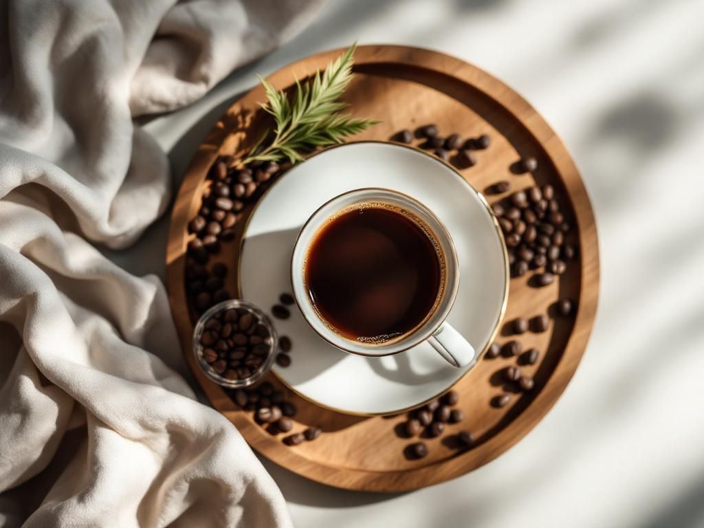Elegant presentation of cannabis-infused coffee