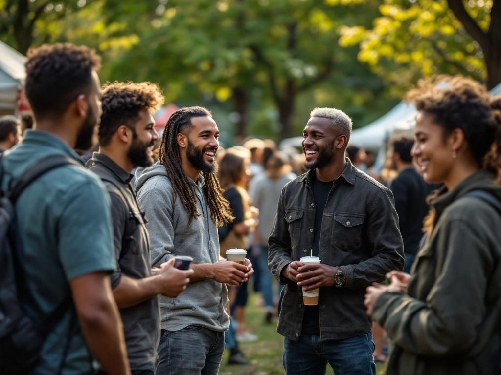 Cannabis community members networking at Dublin rally