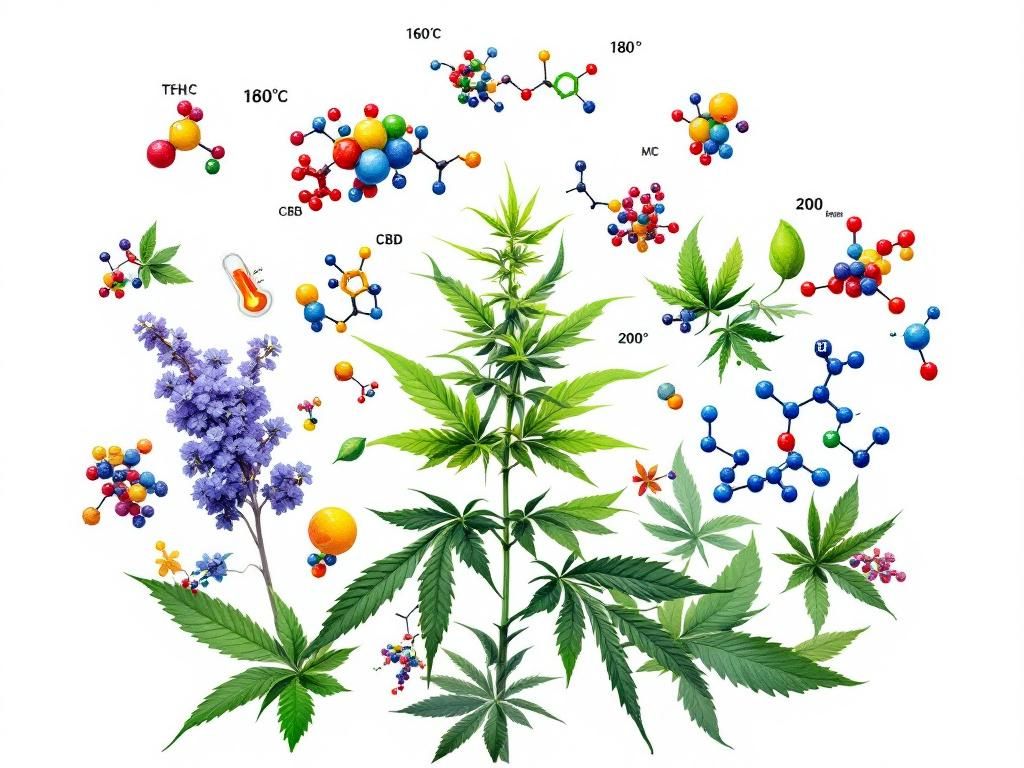 Cannabis compounds activating at different temperatures