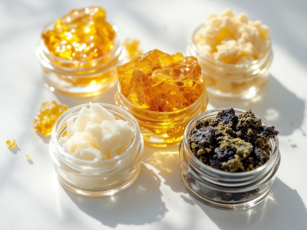 Different types of cannabis concentrates showcase
