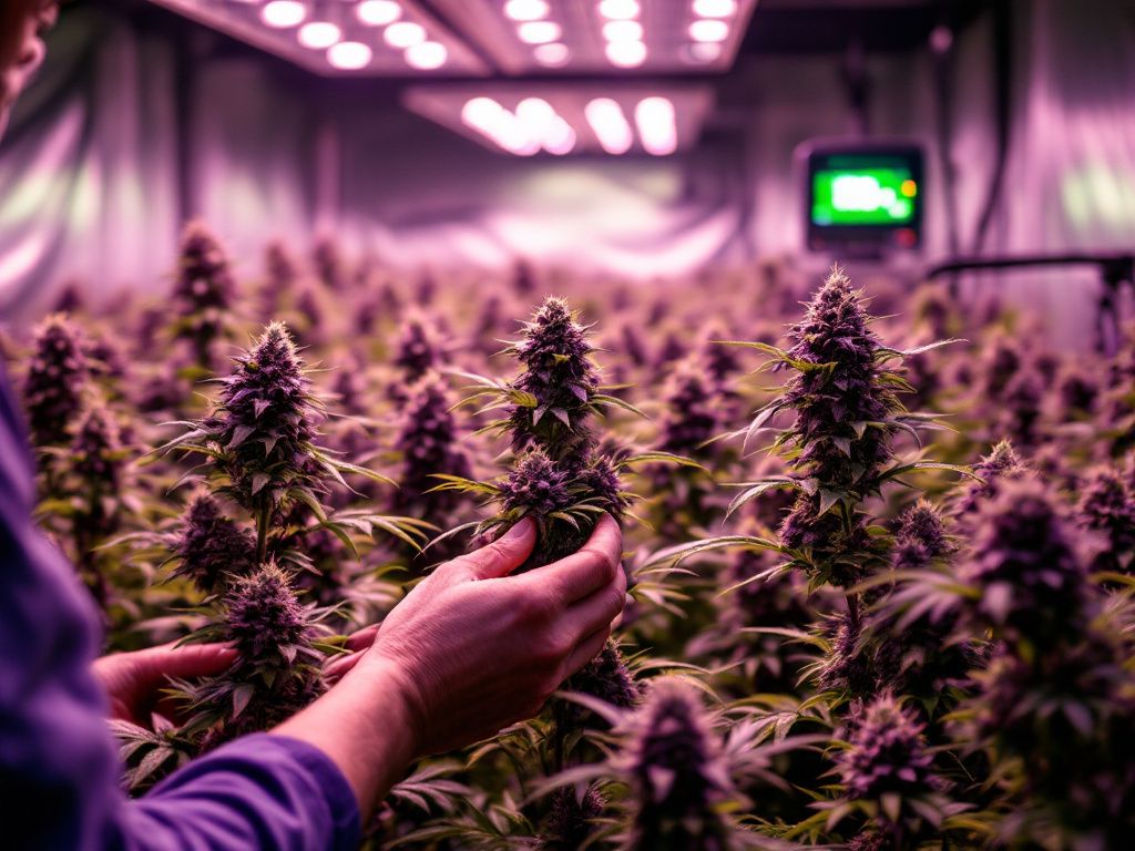 Professional cannabis cultivation with environmental controls
