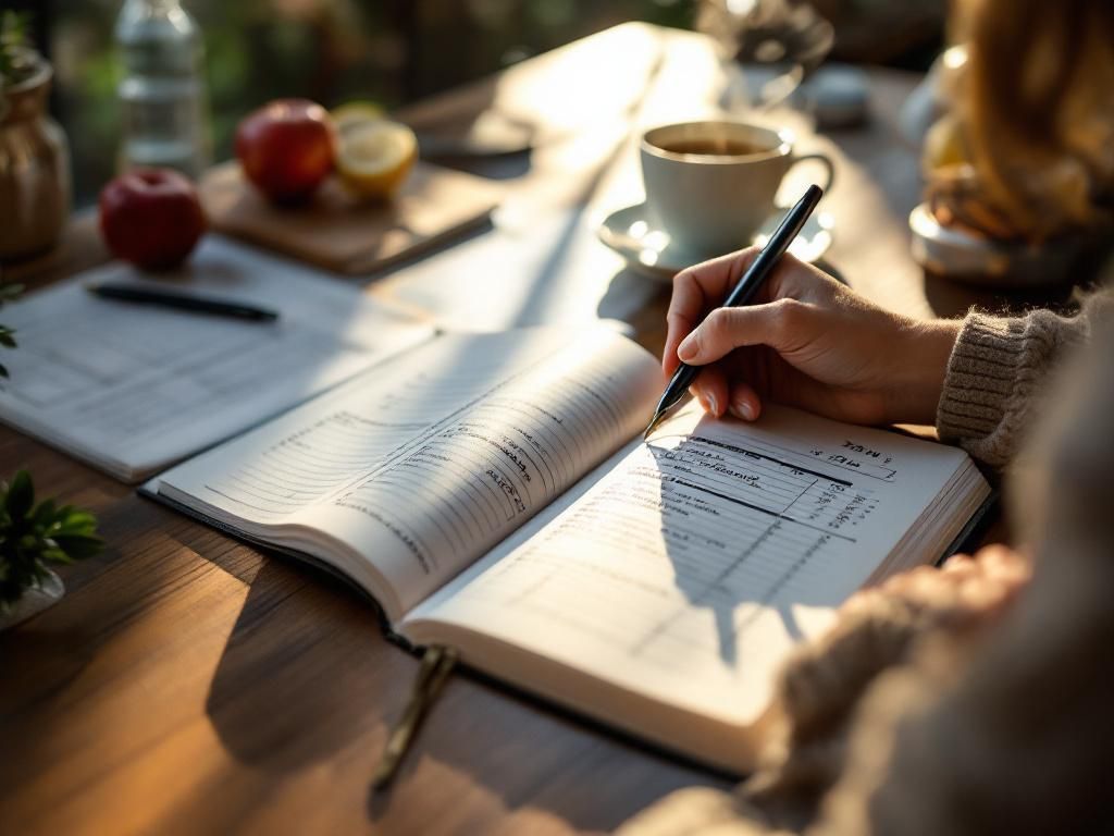 Person tracking cannabis detox progress in journal