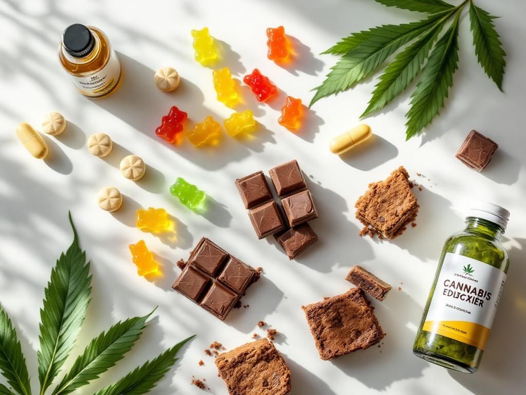 Various types of cannabis edibles arranged