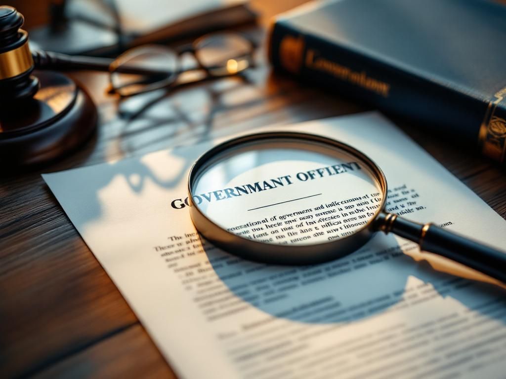 Legal documents and magnifying glass for cannabis law review