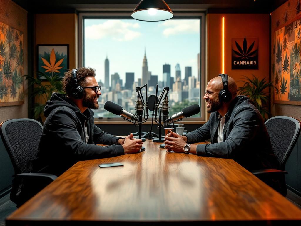 Professional cannabis podcast recording studio