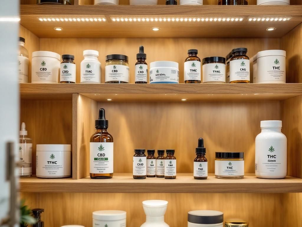Organized cannabis dosing products display