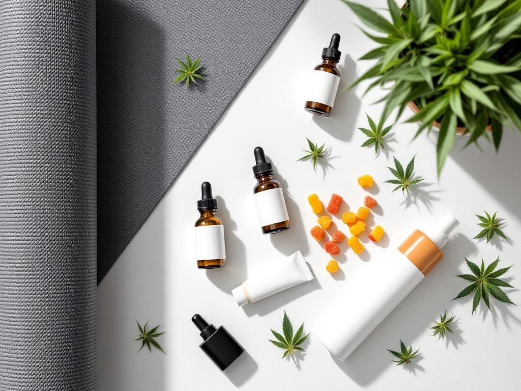 Various cannabis products for yoga practice