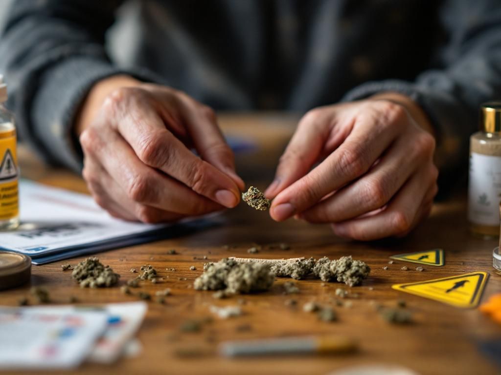 Cannabis products with risk awareness materials