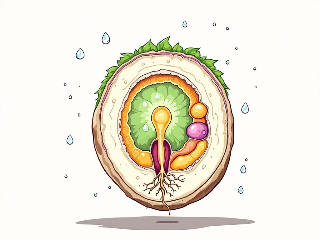 Cannabis seed internal structure diagram