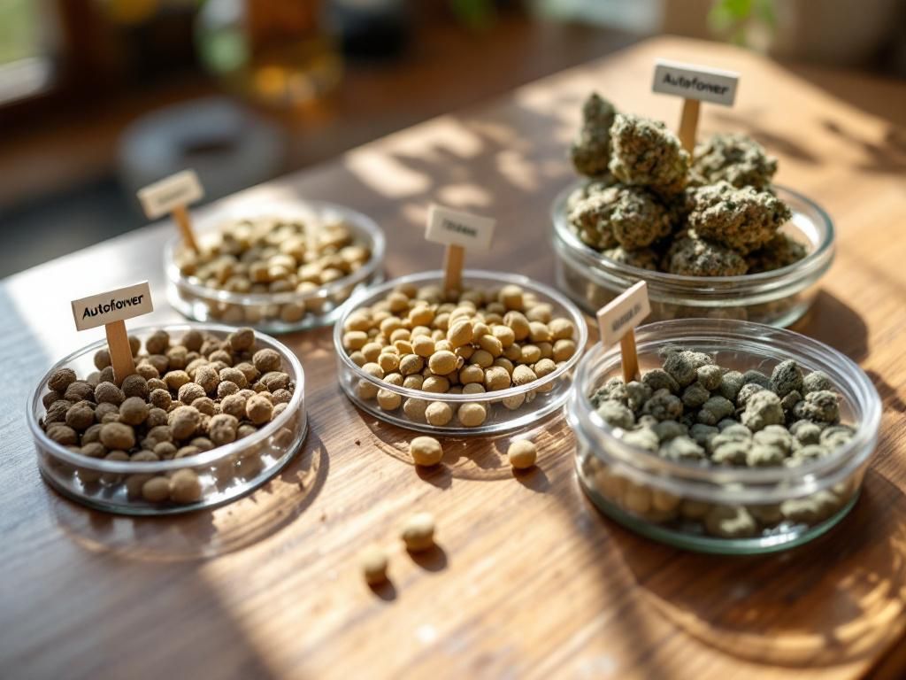 Different types of cannabis seeds comparison