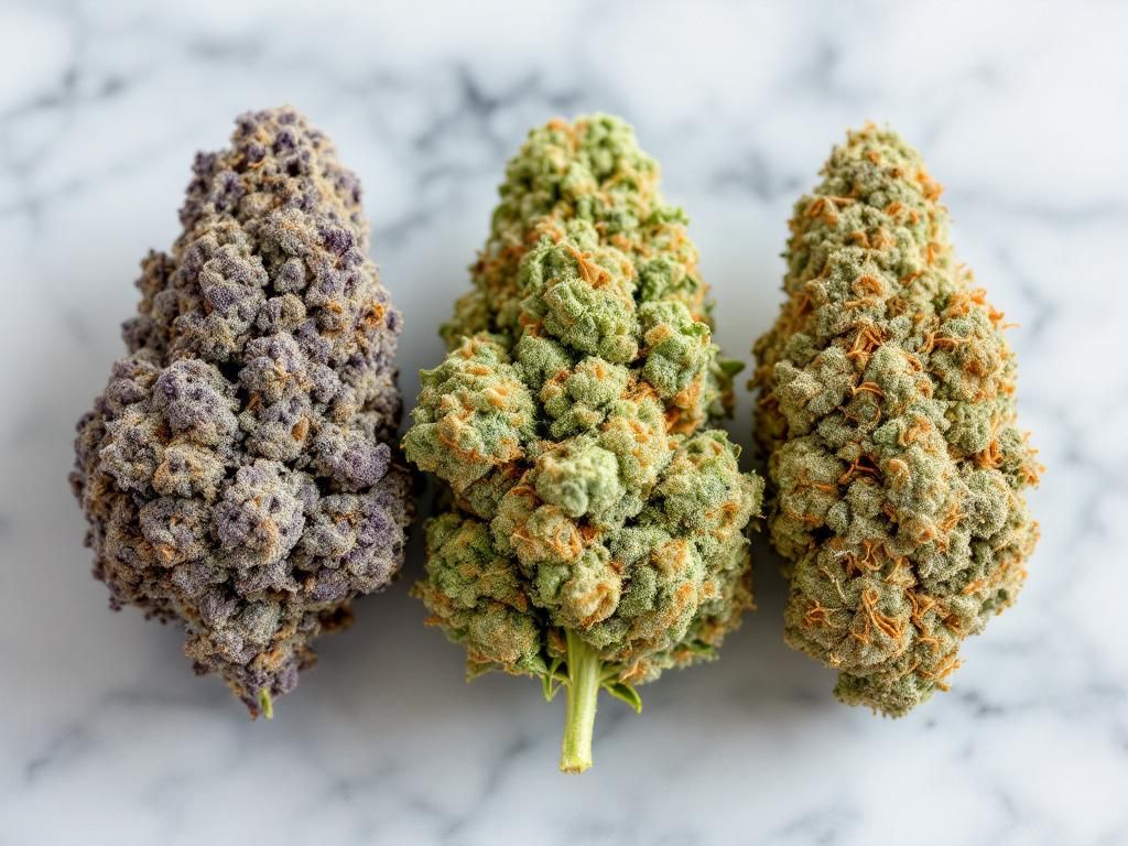 Different cannabis strain types comparison