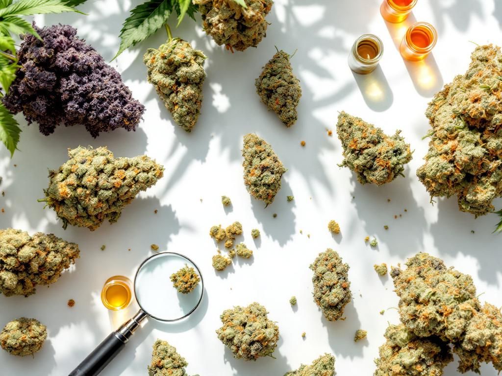 Different cannabis strains with terpene analysis