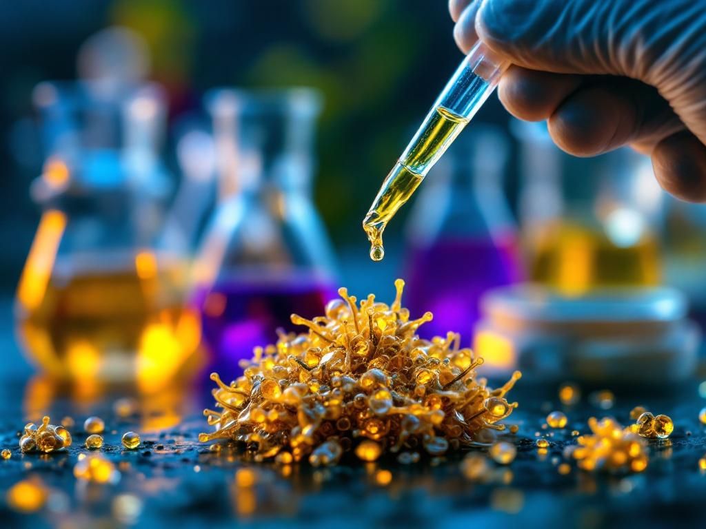 Microscopic view of cannabis terpenes and compounds